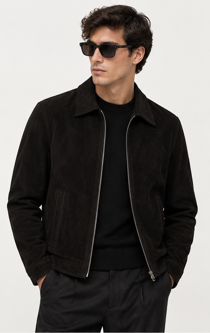 Midnight Black — Genuine Suede Leather