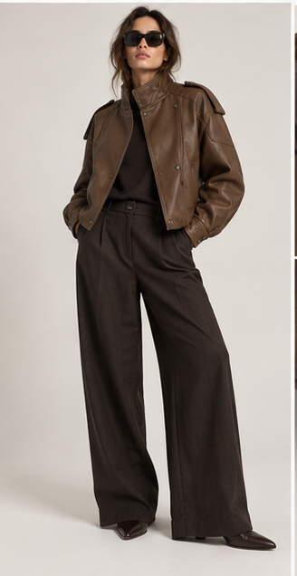 The Élan Leather Jacket — Mocha Brown