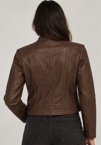 The Léonie Leather Jacket — Cognac Brown
