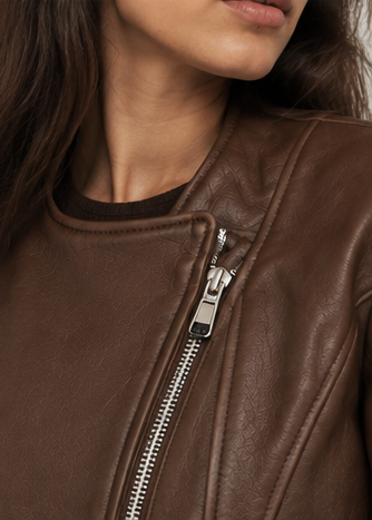 The Léonie Leather Jacket — Cognac Brown