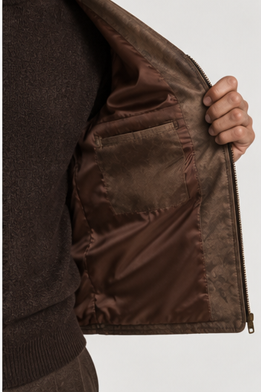 The Bastien Leather Vest — Vintage Brown