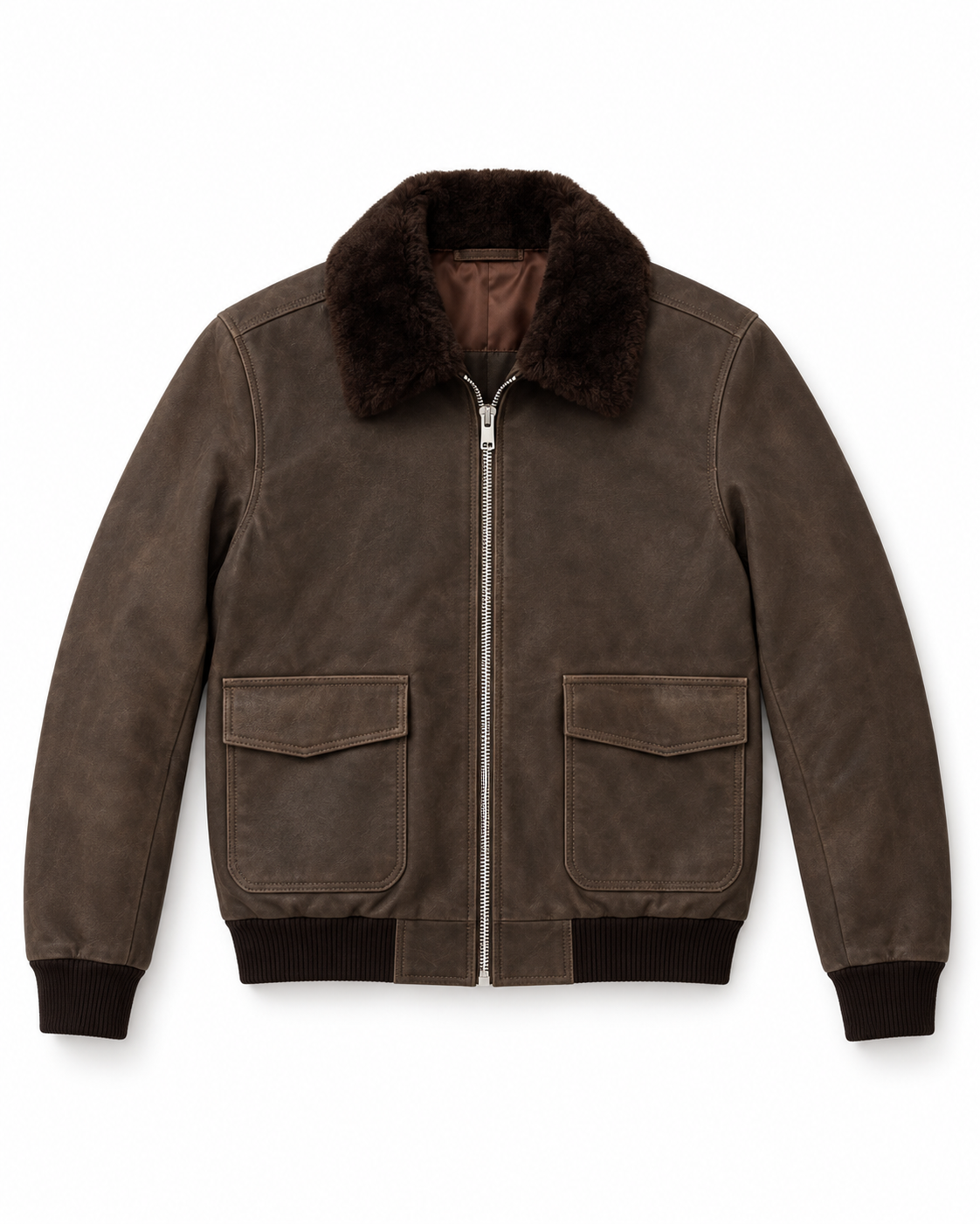 The Soren Suede Bomber — Stone Brown
