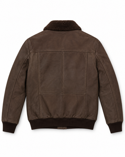 The Soren Suede Bomber — Stone Brown