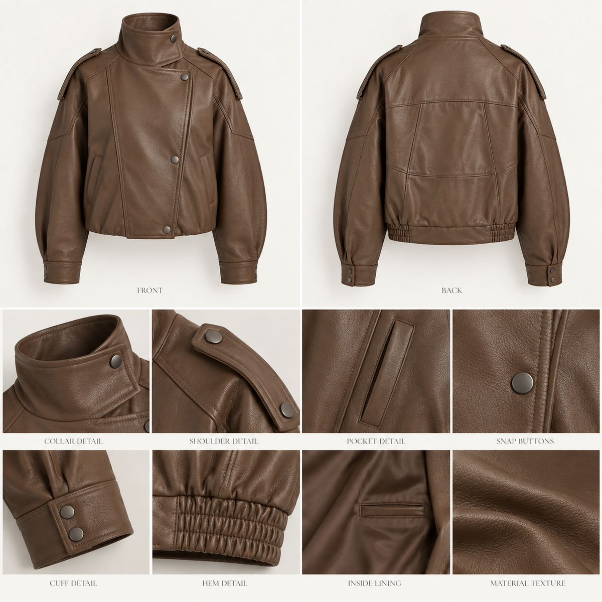 The Élan Leather Jacket — Mocha Brown