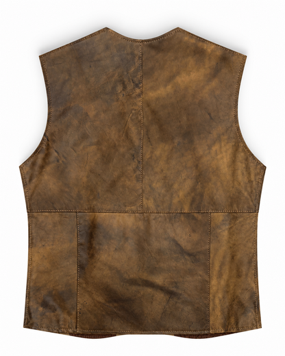 The Lucien Leather Vest — Antique Tan
