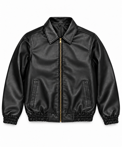 The Laurent Leather Blouson — Black