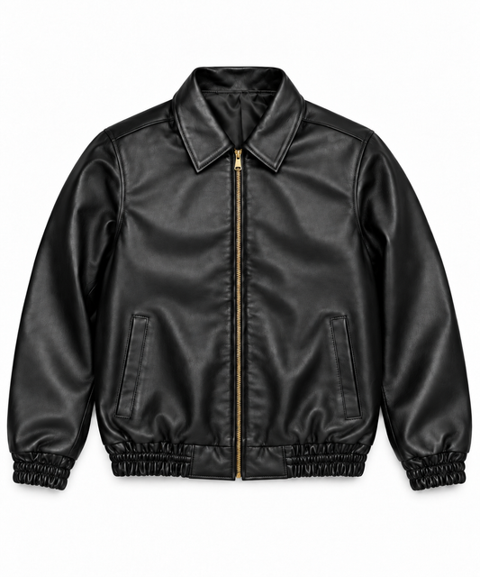 The Laurent Leather Blouson — Black
