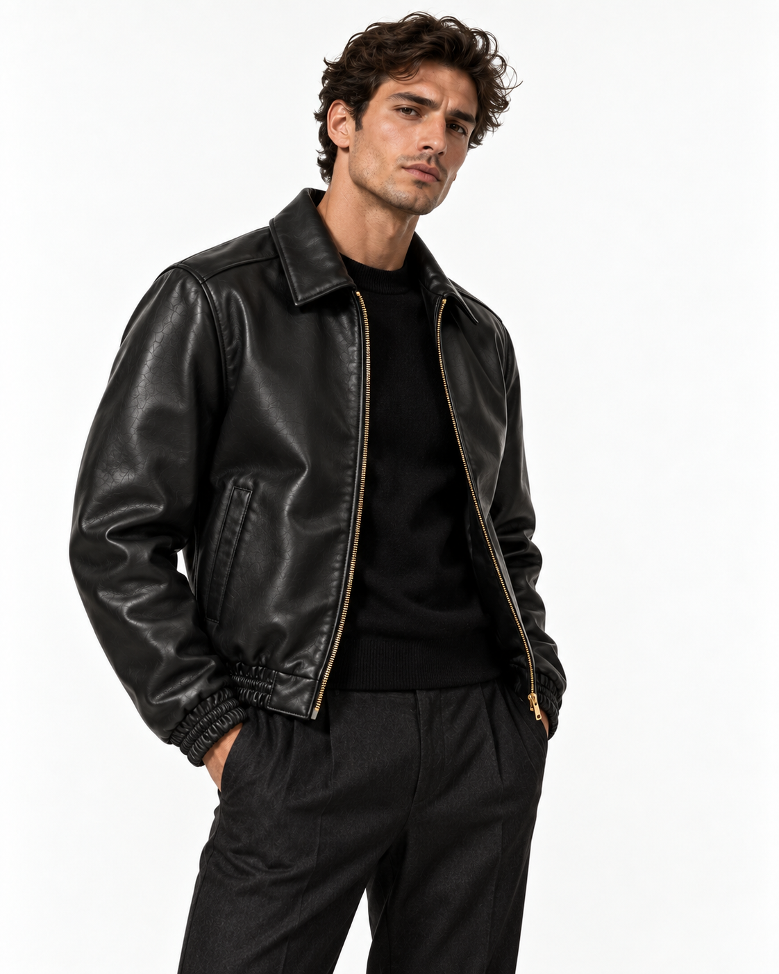 The Laurent Leather Blouson — Black