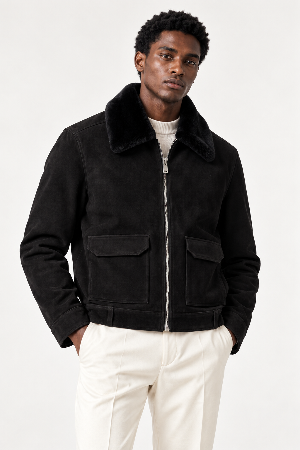 The Beaumont Suede Jacket — Black