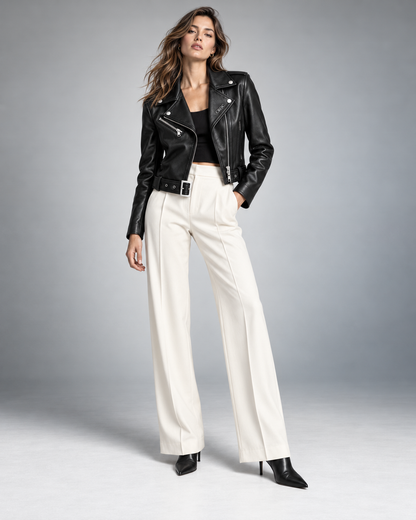 The Élodie Biker Jacket — Black