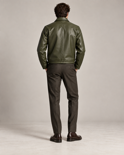 Old Money | Olive Genuine Lamb Leather