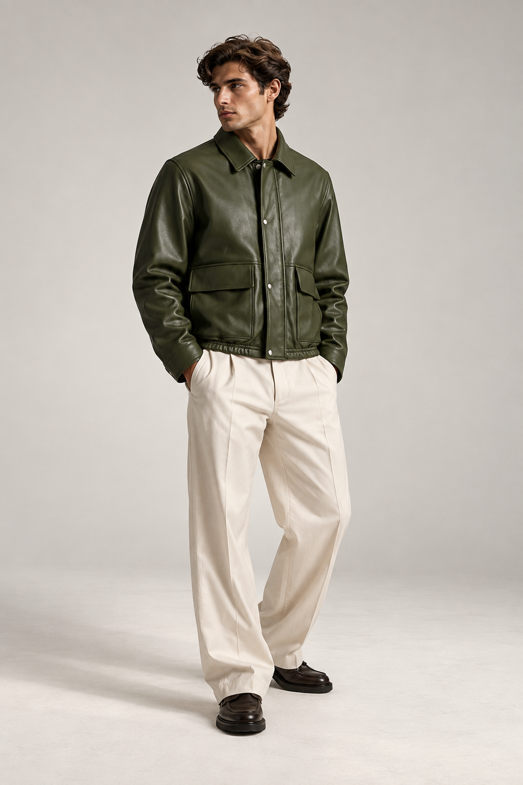 Old Money | Olive Genuine Lamb Leather
