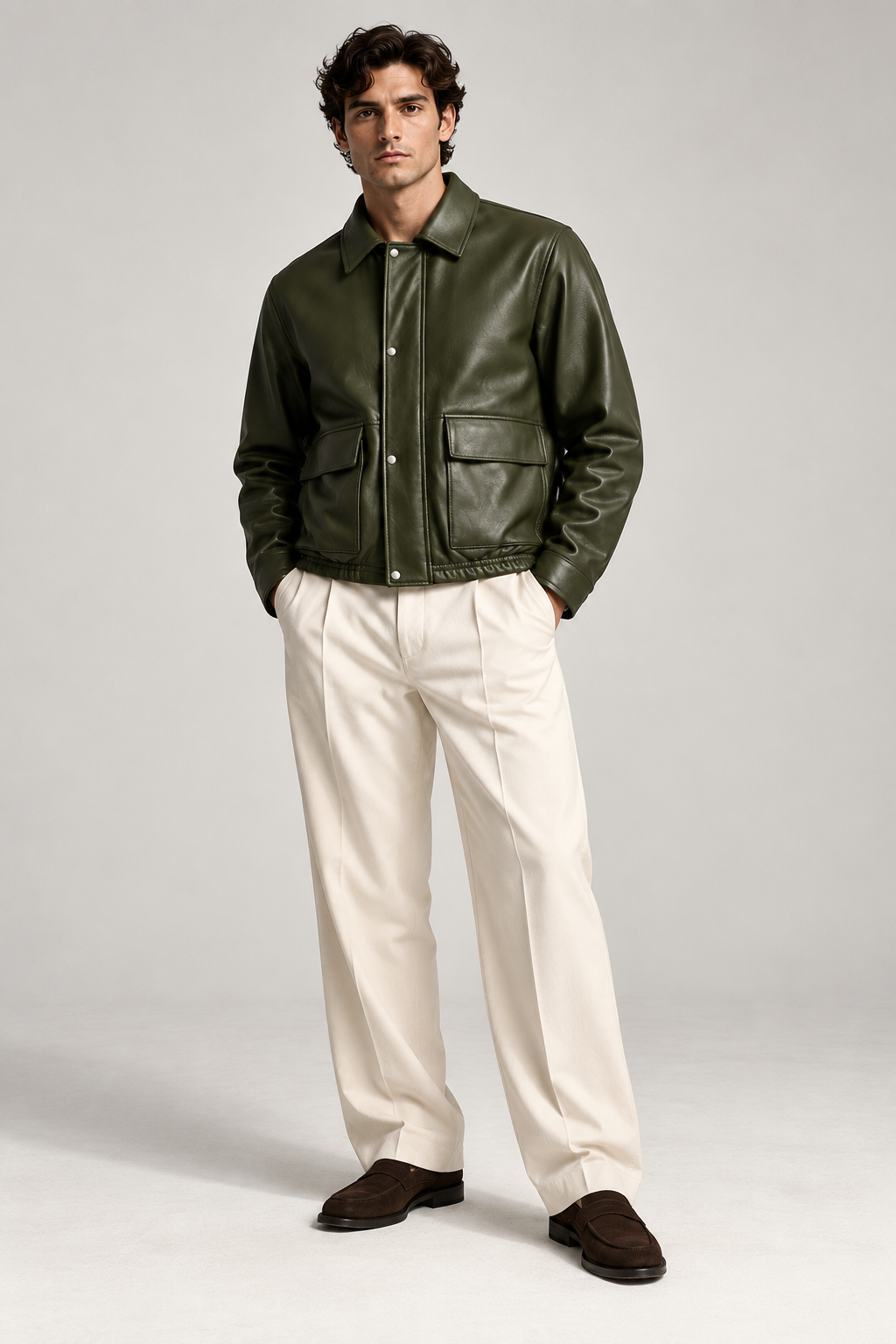 Old Money | Olive Genuine Lamb Leather