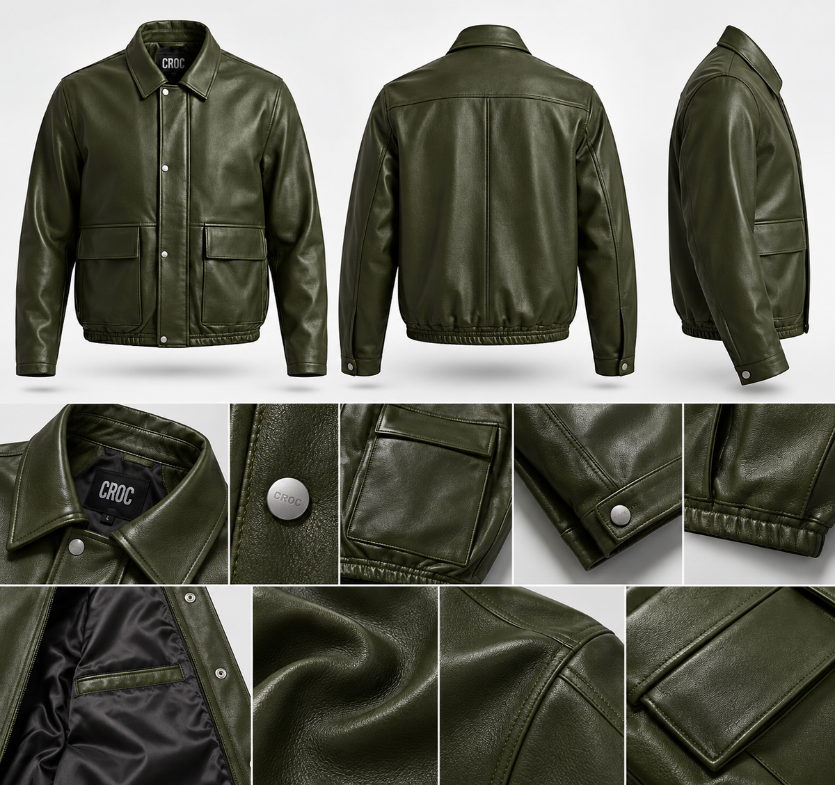 Old Money | Olive Genuine Lamb Leather