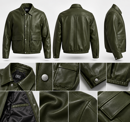 Old Money | Olive Genuine Lamb Leather