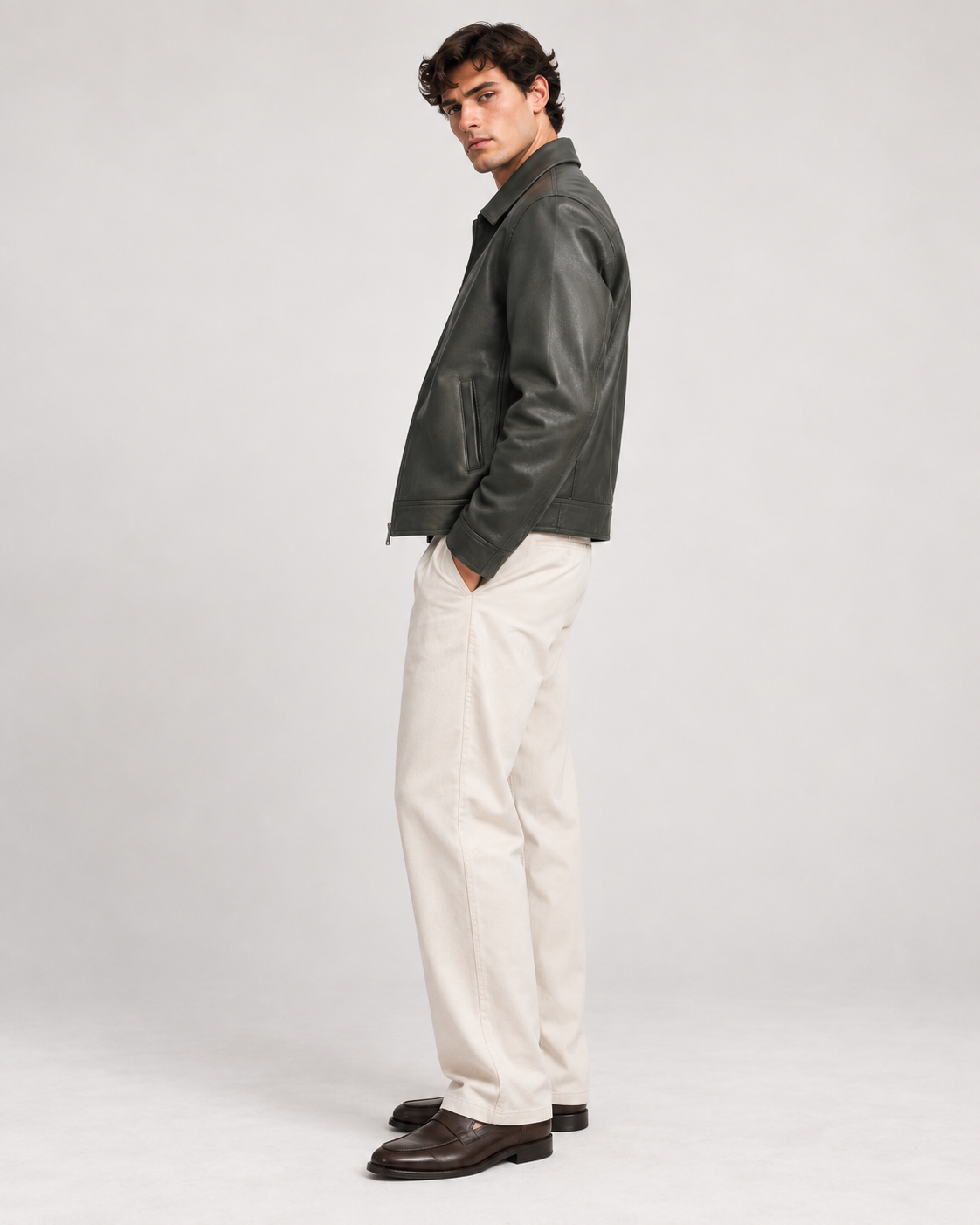 The Legacy Leather Jacket – Forest Green Edition
