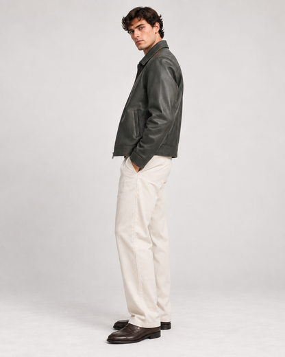 The Legacy Leather Jacket – Forest Green Edition