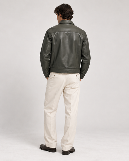 The Legacy Leather Jacket – Forest Green Edition