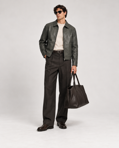 The Legacy Leather Jacket – Forest Green Edition