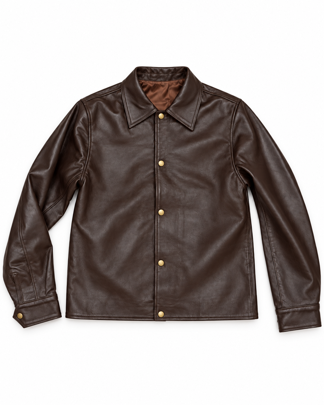 The Valmont Oversized Leather Jacket — Espresso Brown